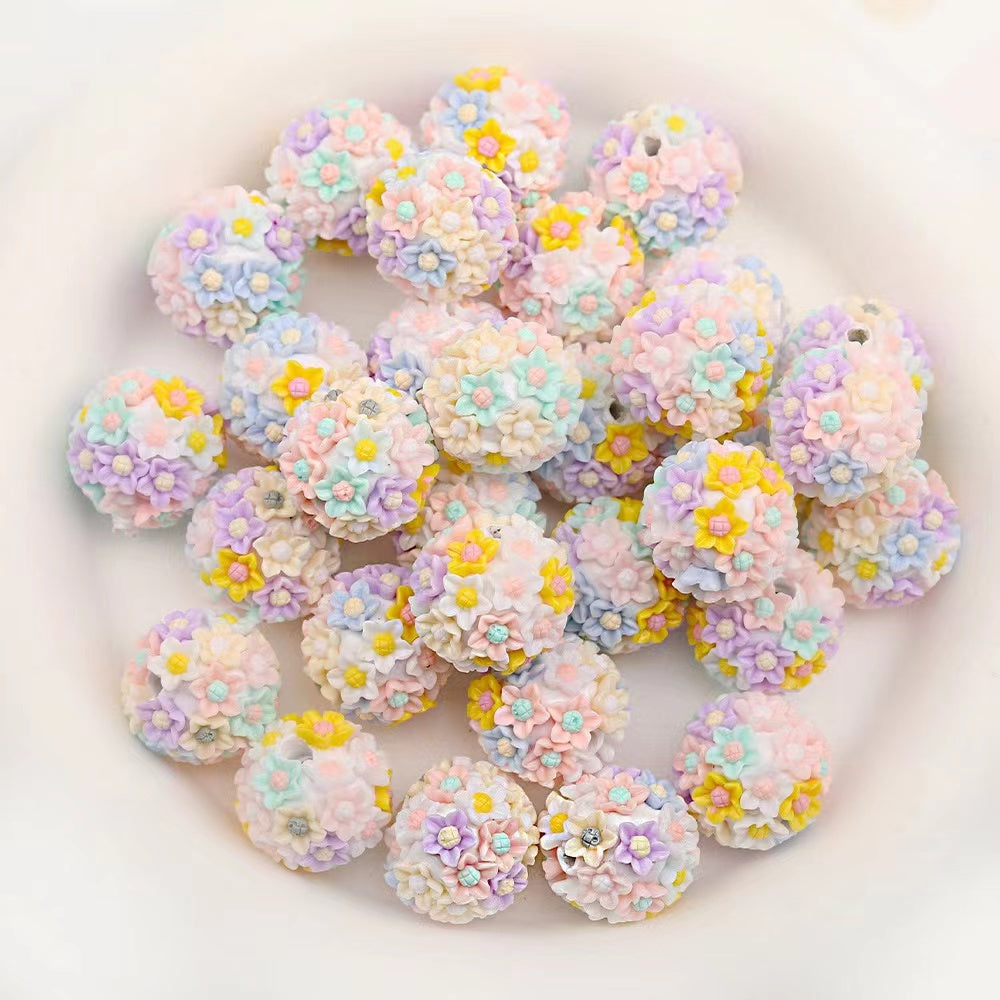 NEW【B180】Daisy Diary(20mm)-Daisy exquisite Flower Beads & Acrylic(5pcs)