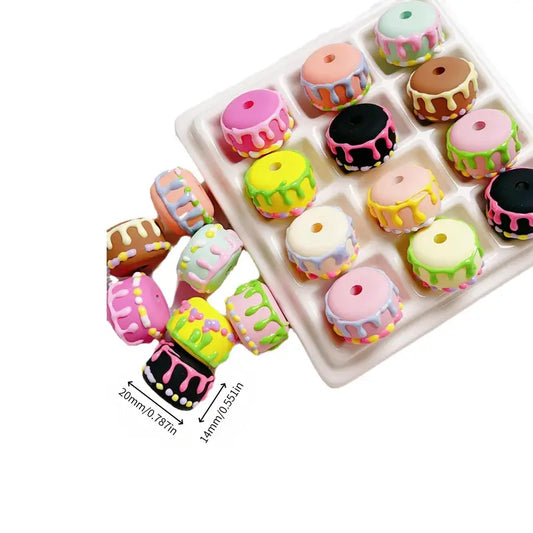 NEW【B198】Hand painted cake beads（20mm*14mm）(5pcs)