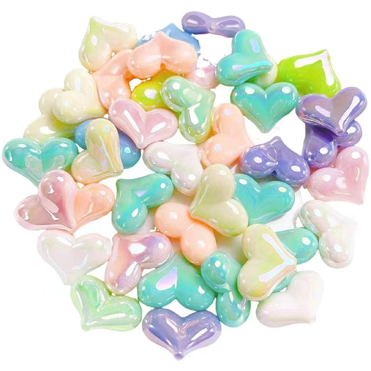 【B126】Eternal Spring（22*16mm）-Colour plated heart beads&UV