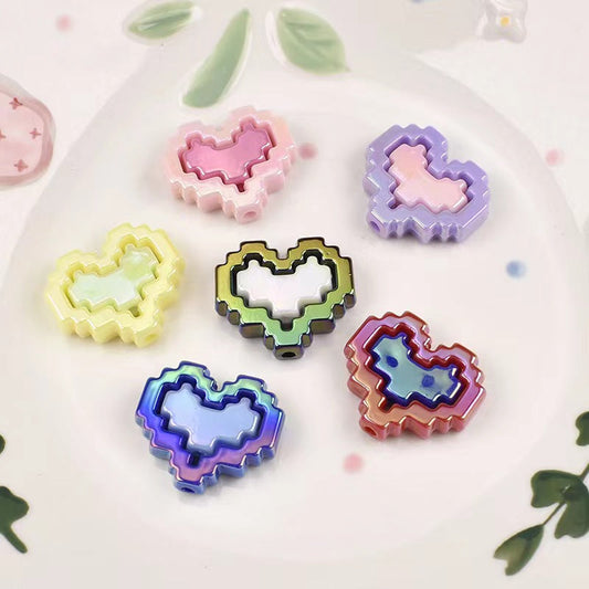 【B203】Pixel Heart Beads（2925.5mm）-Acrylic