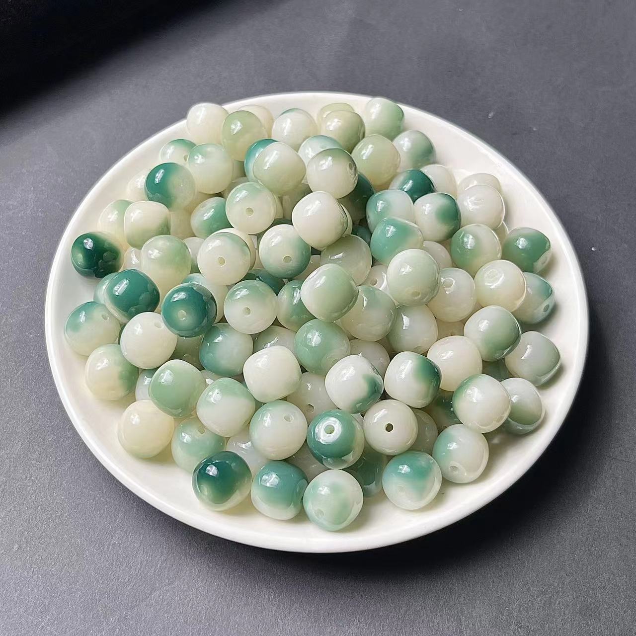 【C215】Bodhi's Sigh（12mm）-Natural White Jade Bodhi Beads