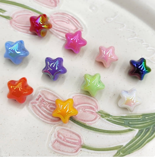 【B177】Star Party（16mm）-dopamine pentagram beads&UV&plating