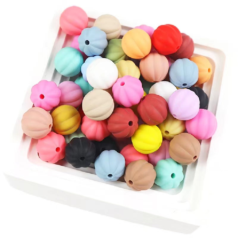 【B124】Dawn's Embrace（15mm）-Candy Coloured Silicone Beads-Pumpkin beads