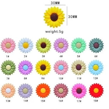 【B164】Garden Party Beads（30mm）-Daisy Flowers Beads&Silicone