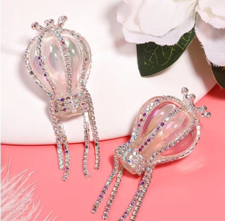 【B153】Glacial Lament（25*36mm）-Crown Balloon&Diamond&Tassel（5pcs）