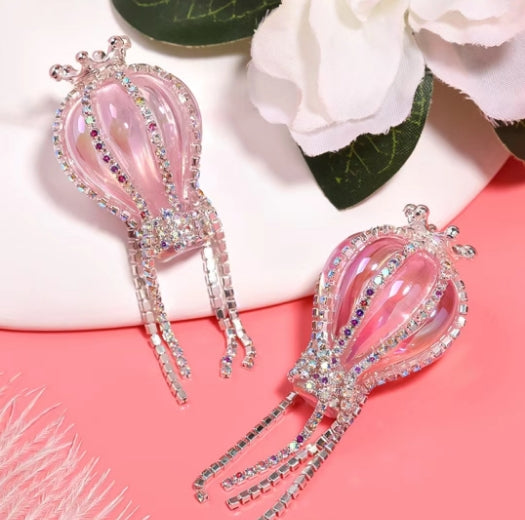 【B153】Glacial Lament（25*36mm）-Crown Balloon&Diamond&Tassel（5pcs）