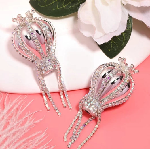 【B153】Glacial Lament（25*36mm）-Crown Balloon&Diamond&Tassel（5pcs）