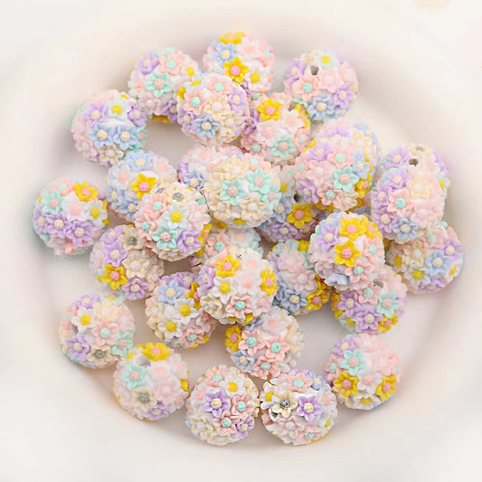 NEW【B180】Daisy Diary（20mm）-Daisy exquisite Flower Beads & Acrylic(5pcs)