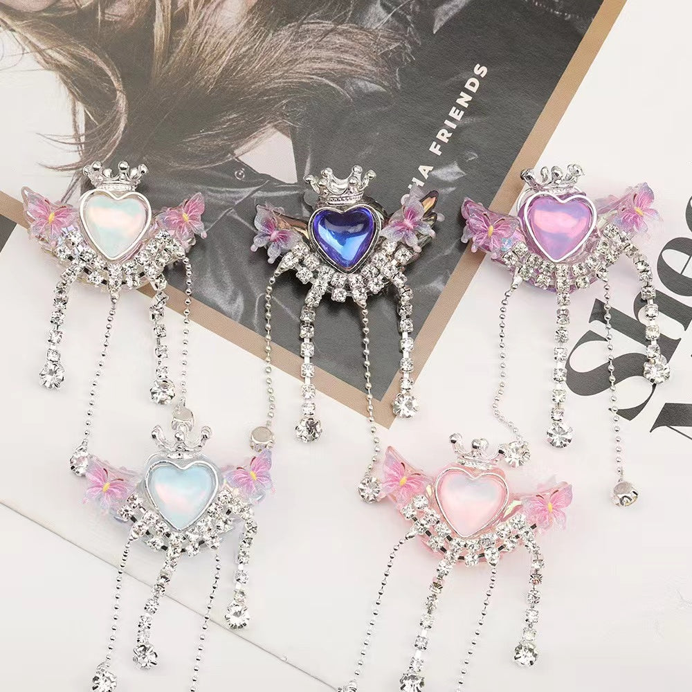 New【B181】Dream Realm-Diamond Tassel Crown Accessories & diamond & metal & Acrylic