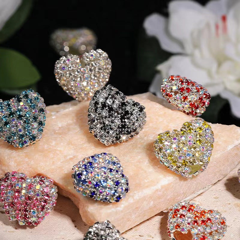 NEW【B196】heart rhinestone Beads(24*27mm)