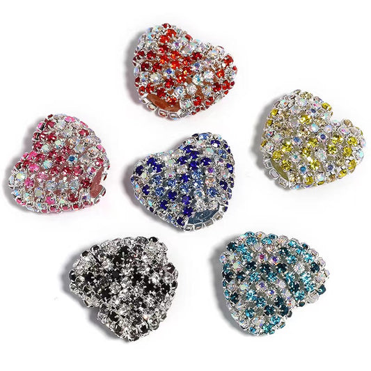 NEW【B196】heart rhinestone Beads(24*27mm)