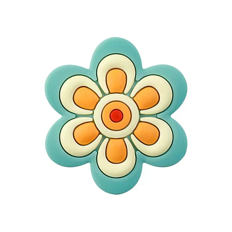 【S101】Bright Summer -Smiling Face Flower Silicone Beads(30mm30mm)