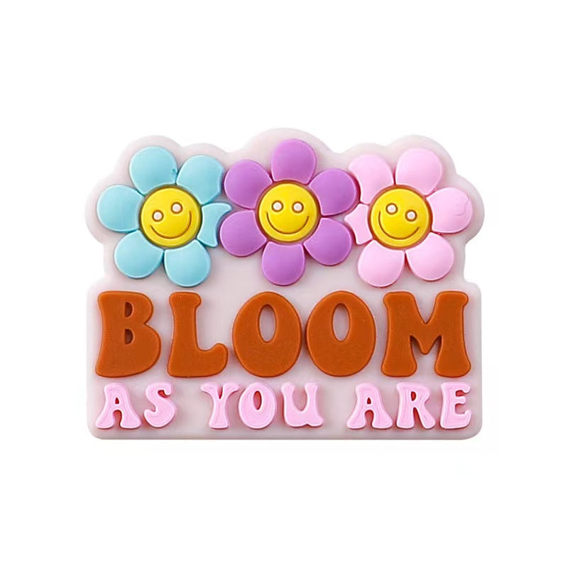 【S101】Bright Summer -Smiling Face Flower Silicone Beads(30mm30mm)