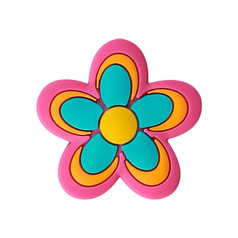 【S101】Bright Summer -Smiling Face Flower Silicone Beads(30mm30mm)