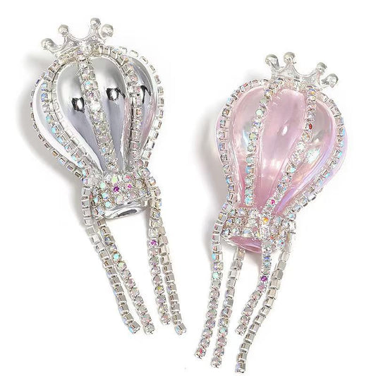 【B153】Glacial Lament（25*36mm）-Crown Balloon&Diamond&Tassel（5pcs）