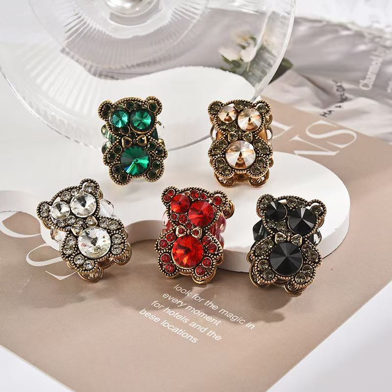 NEW【B302】Metal Diamond Bear