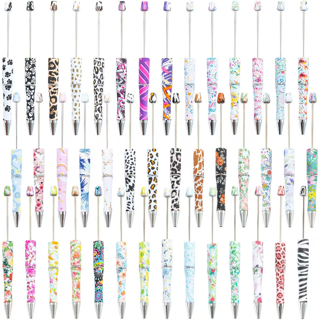 【P113】Leopard Print Cow Print  Beaded Pen