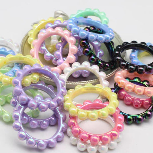 【B173】Flowers Party Beads （42mm）- Flower Ring&Acrylic