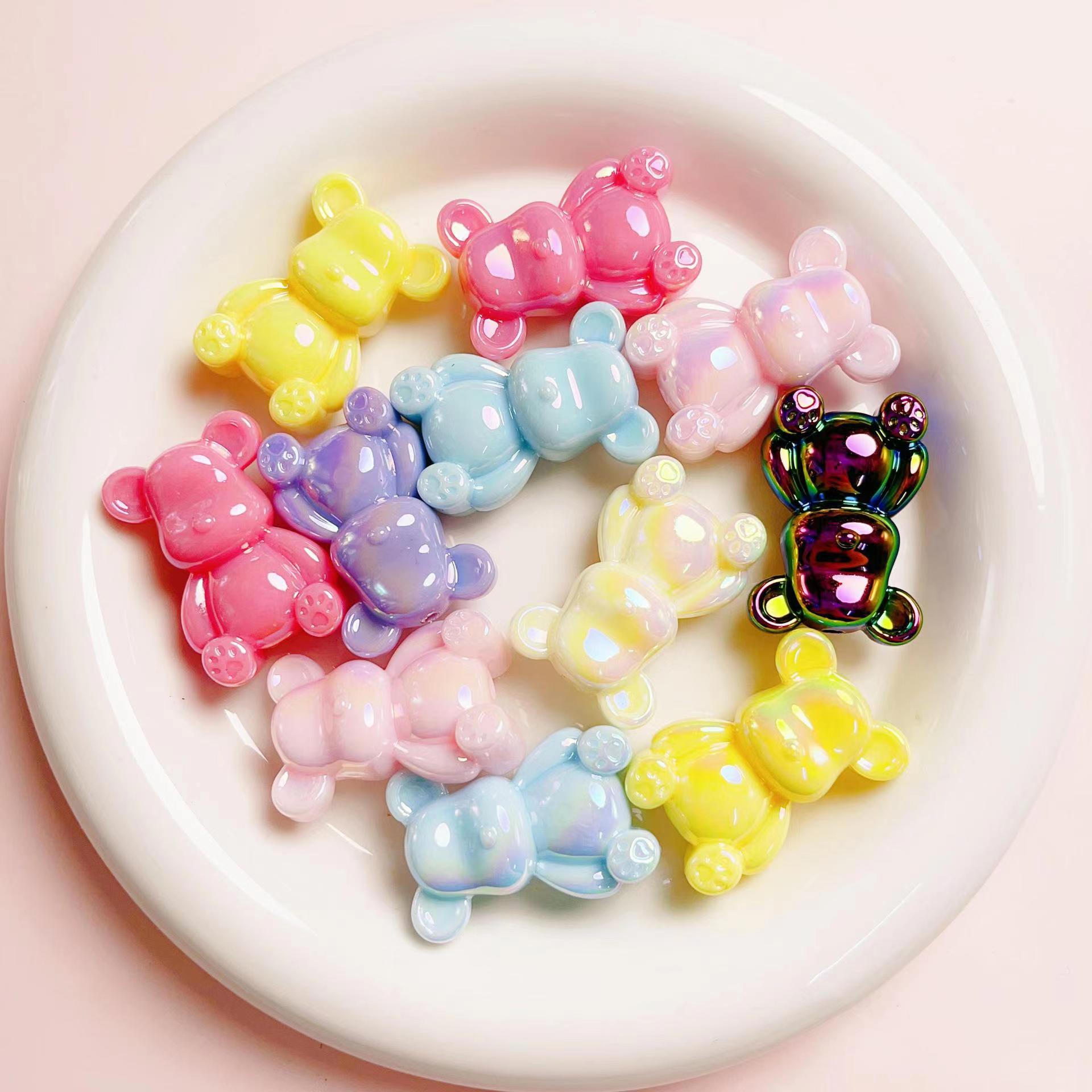 【B158】Midnight Bloom（22mm）-Plating Bear Beads&UV