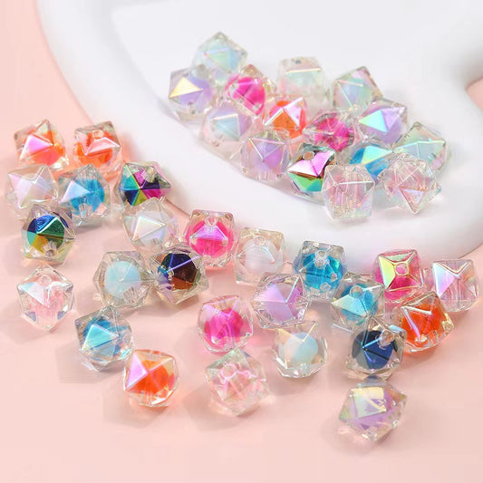 【B189】Sweet candy （16mm）-Colourful Rhombus Beads&Acrylic