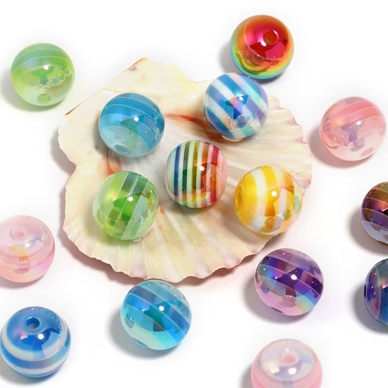 NEW【B231】Rainbow Stripe Beads