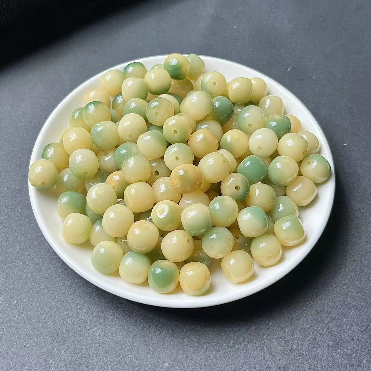 【C215】Bodhi's Sigh（12mm）-Natural White Jade Bodhi Beads