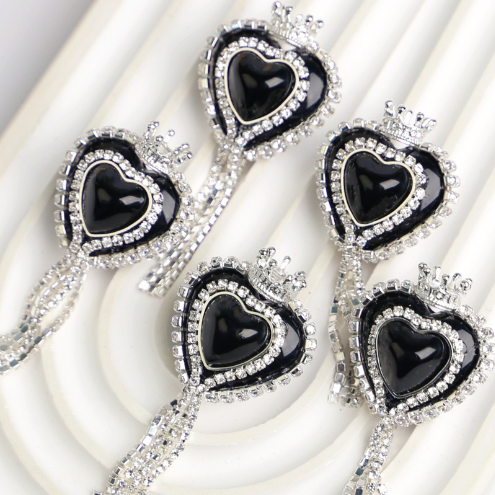 【B148】Be jeweled beads(61*27mm)-Tassels Heart Beads&Crown&Diamond