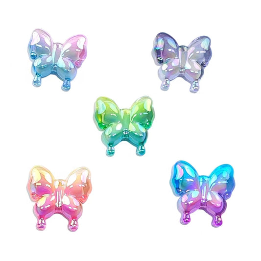 【B149】Whispered Wishes（29*30mm）-Colourful Gradient Butterfly Beads&Acrylic&Plating（10pcs）