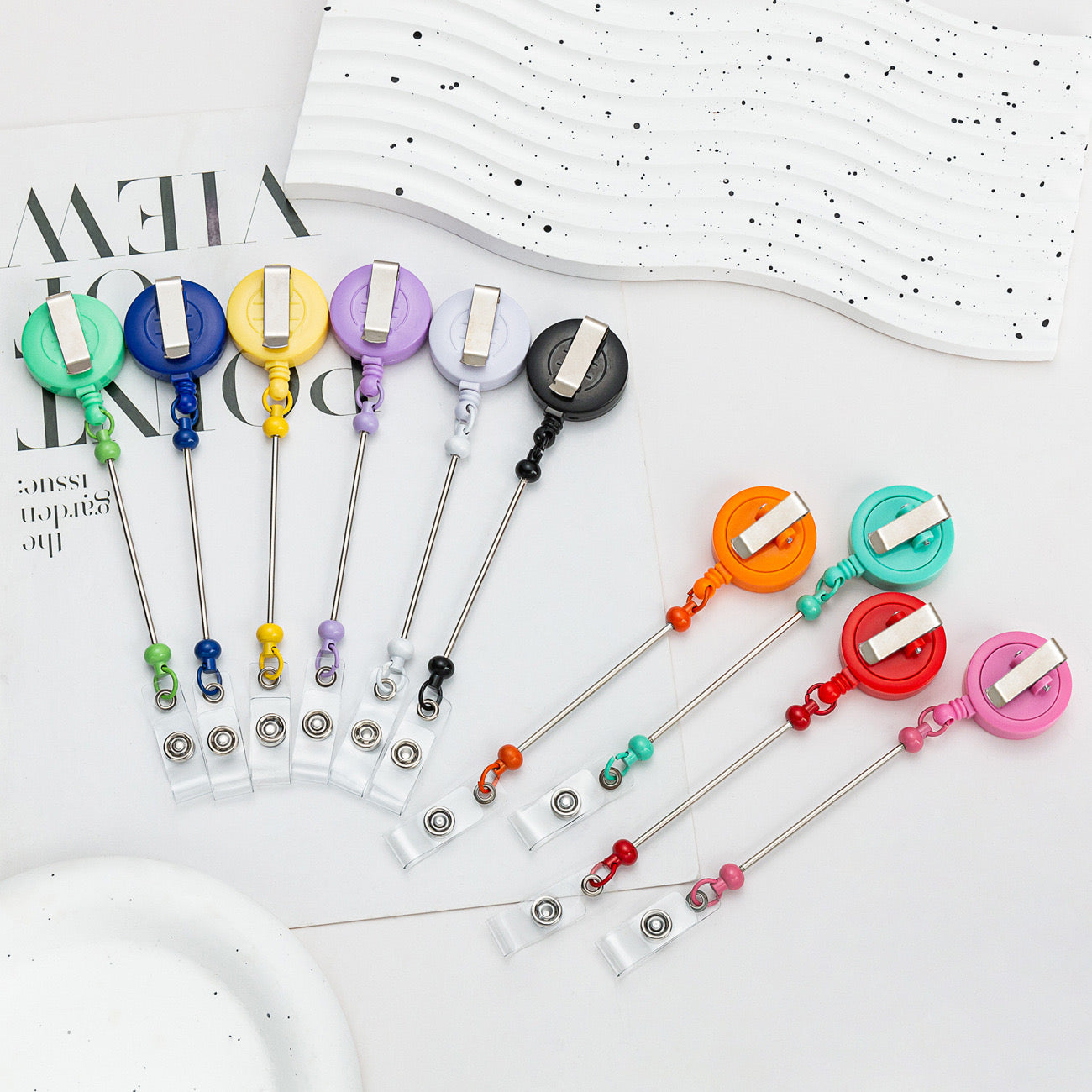 【D310】DIY Beaded Retractable Clip ID